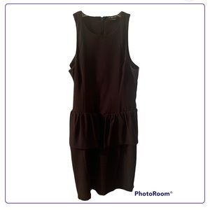 Black Bebe dress with pleats. Size 0
